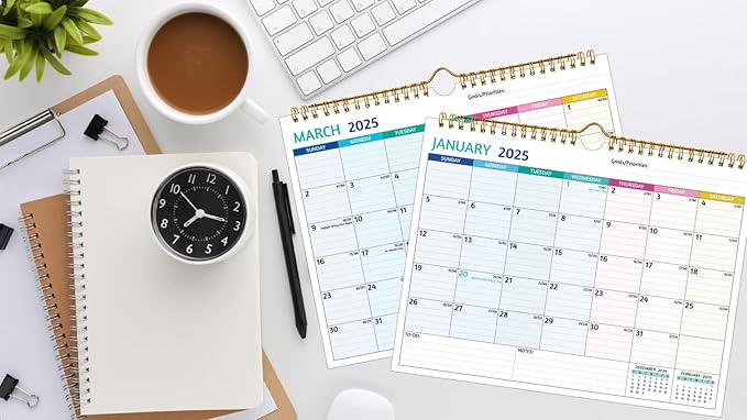 Wall Calendar 2025-2026 – 2 Year Calendar 2025-2026, 11 x 8.5 In, Jan 2025 - Dec 2026, 2025 Calendar 24 Months, Small Monthly Calendar 2025, with Ruled Blocks, Thick Paper, Holidays, To-dos & Notes