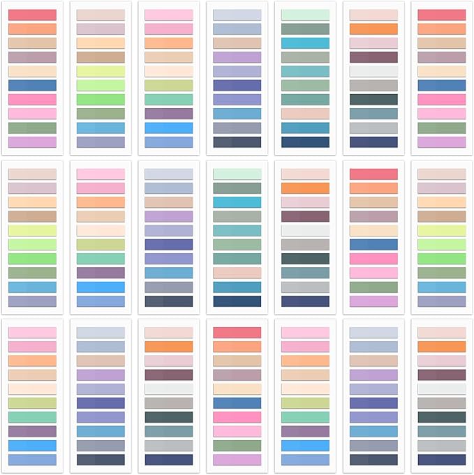 SIQUK 4200 Pieces Sticky Tabs for Annotating Books Tabs Morandi Sticky Flags Clear Transparent Page Markers Strip Page Flags Colored Tabs Writable and Repositionable Book Annotation Tabs