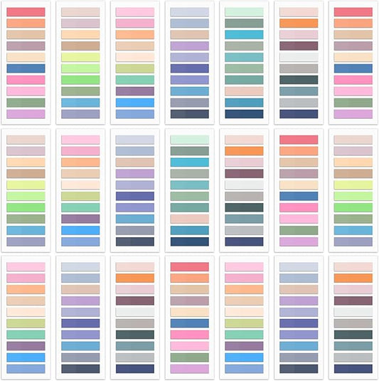 SIQUK 4200 Pieces Sticky Tabs for Annotating Books Tabs Morandi Sticky Flags Clear Transparent Page Markers Strip Page Flags Colored Tabs Writable and Repositionable Book Annotation Tabs