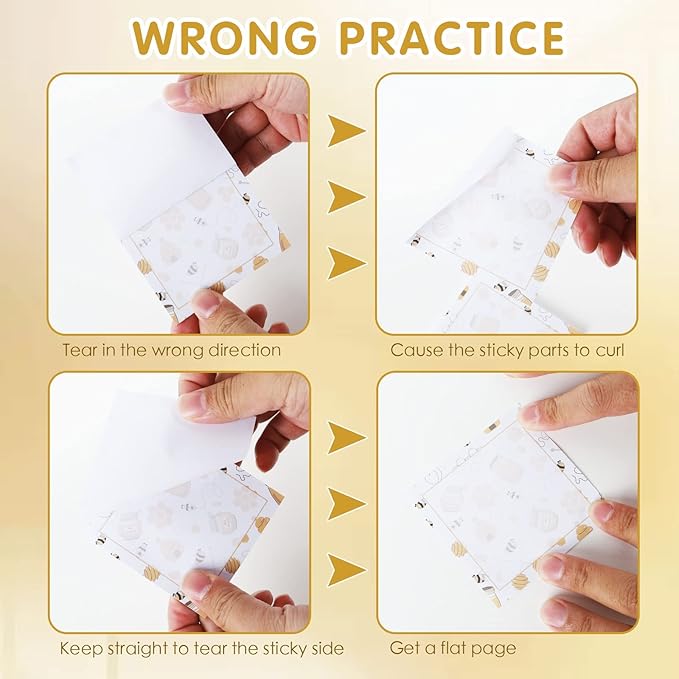 18 Pieces Bee Sticky Notes Adhesive Bee Memo Notes Self-Stick Note Pads for School Office Home Supplies Students Teachers Presents, 9 Styles