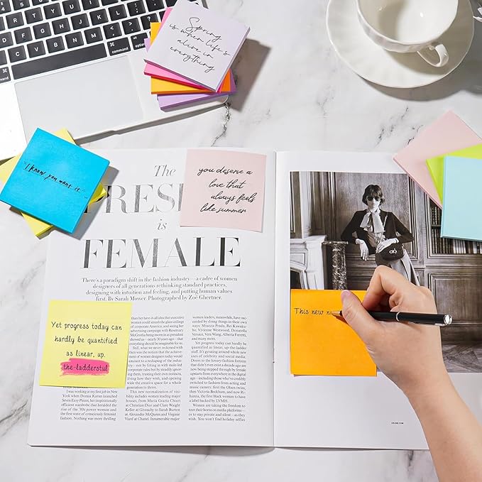 Sticky Notes, 18 Pads, 3 x 3 inches, Multi-Color, Self-Stick Pads, 56 Sheets/Pad, School Supplies and Office Products(A-18 Pads)