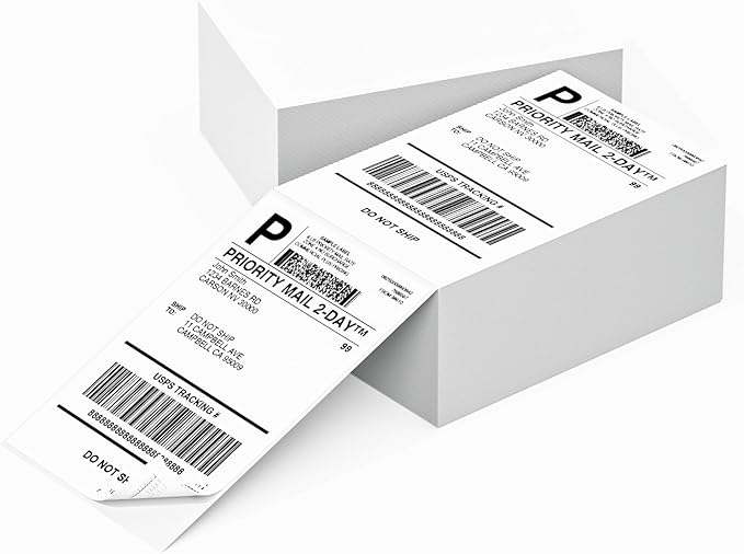 Phomemo 4X6 Thermal Labels - Shipping Labels, Thermal Printer Labels, Fan-Fold Labels for Shipping Labels, Address, Mail, Compatible with Zebra, Munbyn, Rollo, Polono, Nelko, Pack of 1000, White