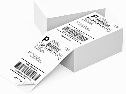 Phomemo 4X6 Thermal Labels - Shipping Labels, Thermal Printer Labels, Fan-Fold Labels for Shipping Labels, Address, Mail, Compatible with Zebra, Munbyn, Rollo, Polono, Nelko, Pack of 1000, White