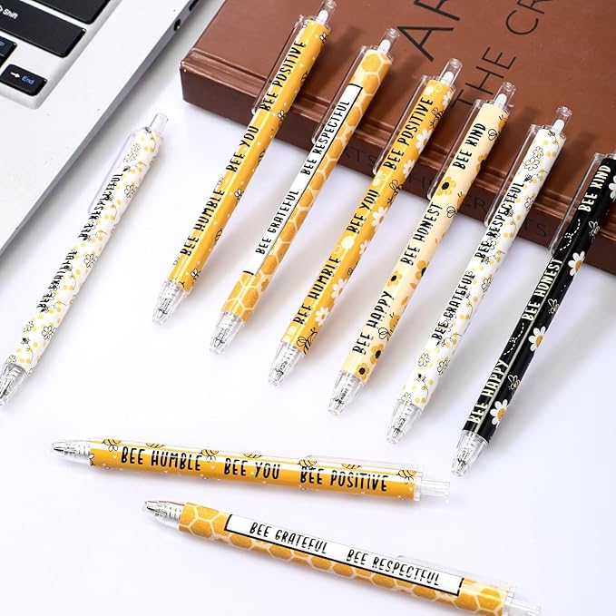 Jetec 30 Pcs Bee Pens Gifts Inspirational Cute Ballpoint Pens Bulk Motivational Employee Appreciation Black Ink for Bee Lovers Thank You Gifts