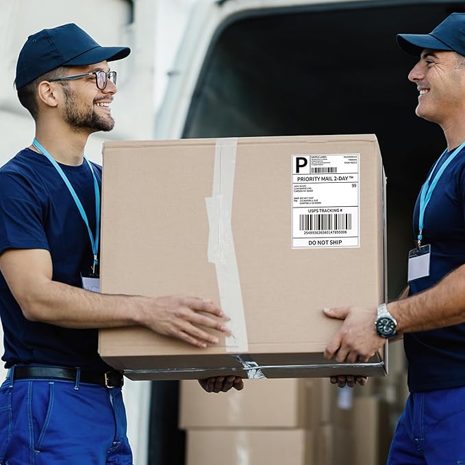 Phomemo 4X6 Thermal Labels - Shipping Labels, Thermal Printer Labels, Fan-Fold Labels for Shipping Labels, Address, Mail, Compatible with Zebra, Munbyn, Rollo, Polono, Nelko, Pack of 100, White