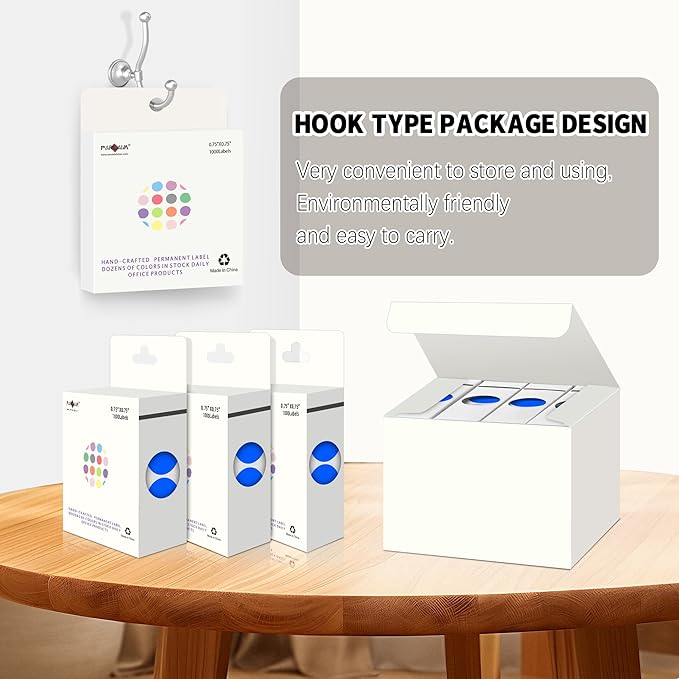 PARLAIM 0.75 inch Diameter Colored Dot Stickers 4 Rolls Pack 4000pcs Blue Round Label Color Coding Marking Stickers Permanent Adhesive for Garage Sale