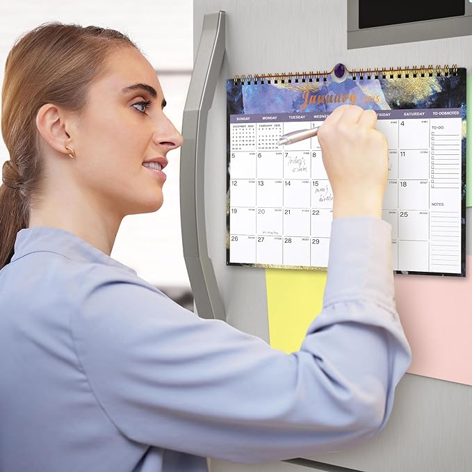 Lbylyhxc 2025-2026 Calendar - 18 Monthly Wall Calendar 2025-2026 from January 2025 to June 2026, 11 x 8.5 Inches.Thick Paper with Julian Dates and Block for New Year and Christmas Presents (2025-2026 wall calendar inks)