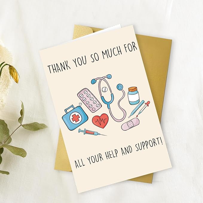 OJsensai Funny Thank You Card for Doctor Nurse, Cute Nursing Preceptor Gifts, Medical Staff Appreciation, Doctor Day for Him her