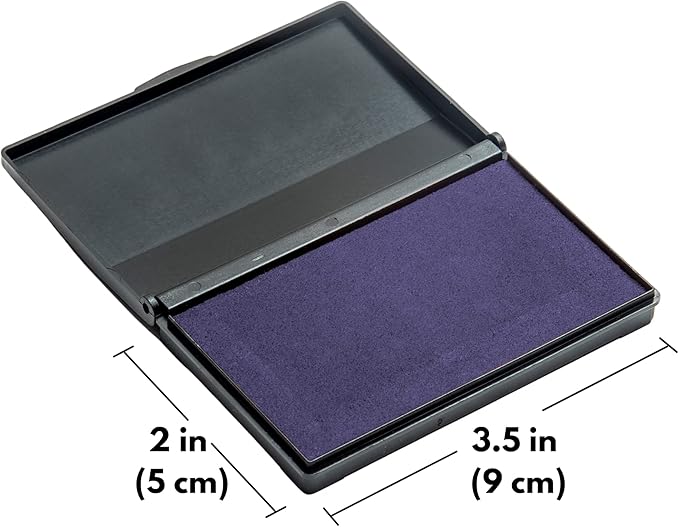 Ink Pad for Rubber Stamps, Stamp Pad for Clear Impression Stamping, Quality Felt Pad Black Ink, Red Ink, Blue Ink (Blue, S (2 * 3.5))