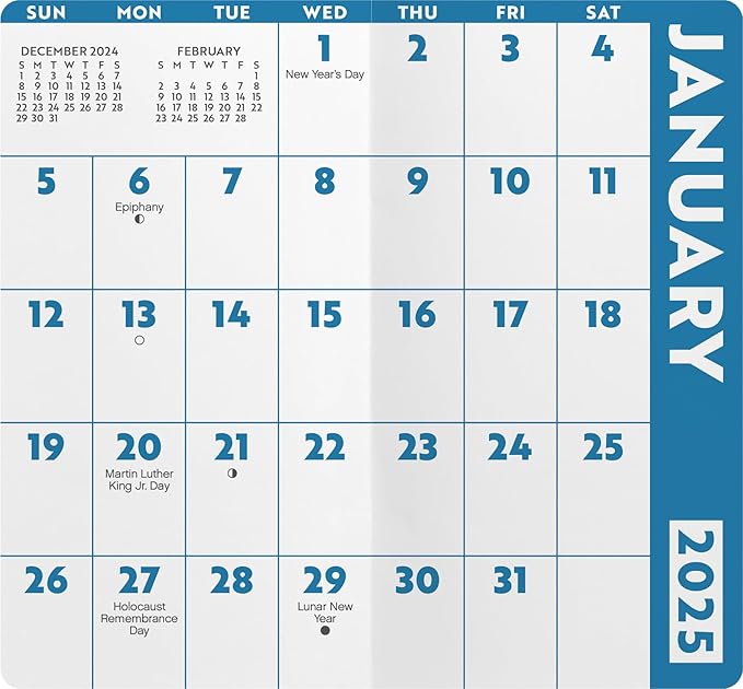 Large Print Calendar 2025 - Deluxe 2025-2026 Large Print Easy To Read Pocket Planner 2 Year Calendar Bundle with Over 100 Calendar Stickers (Low Vision Gifts, Office Supplies)