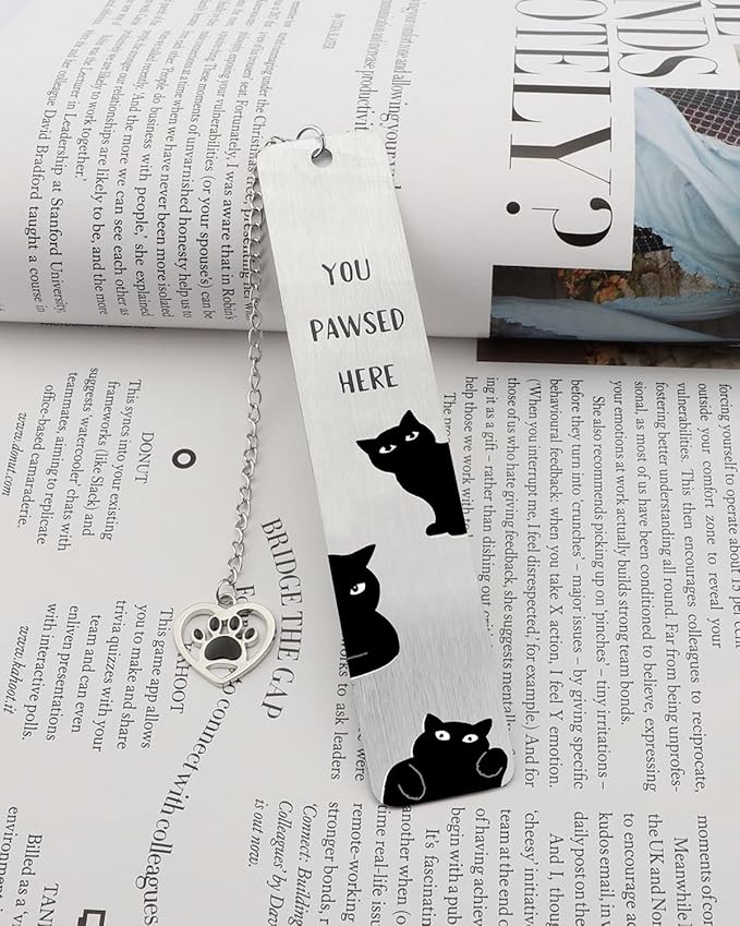 Black Cat Bookmark Gifts for Women, Book Markers for Reading Women Teens, Cat Bookmark Box Gifts for Cat Lovers, Cat Lover Female Friends Birthday Gifts Book Club Reading Gifts 03