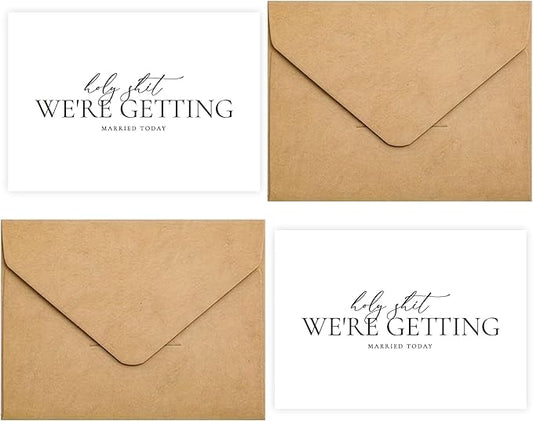 Set of 2 Funny Wedding Gift Cards, To My Groom Bride On Our Wedding Day Card, Wedding Day Vows Card for Wife Husband.(HOLY A)