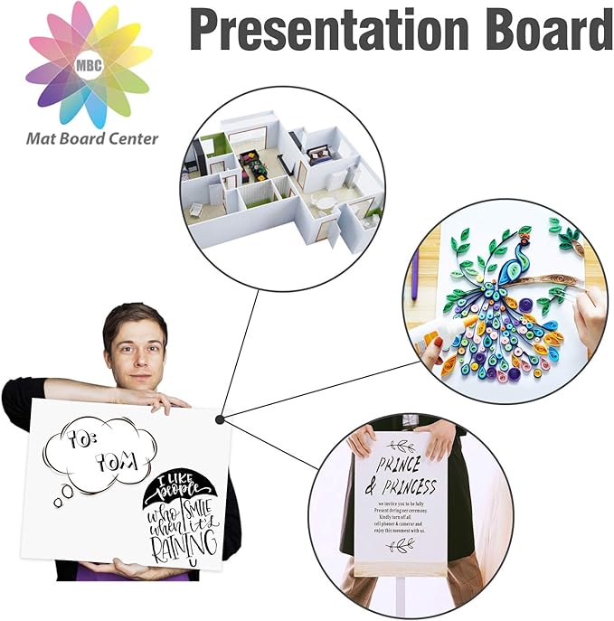 Mat Board Center, Pack of 10 Acid-Free Foam Boards, 5x7 inch White Foam Boards, 1/8" Thick