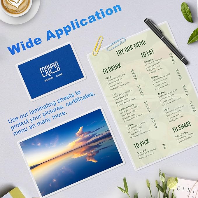 30 Pack Laminating Sheets, 5Mil 9" x 11.5" Laminating Pouches,Clear Thermal Laminating Plastic Paper Laminator Sheets, Holds 8.5 x 11 Inch Sheets (5 mil/30 pcs)