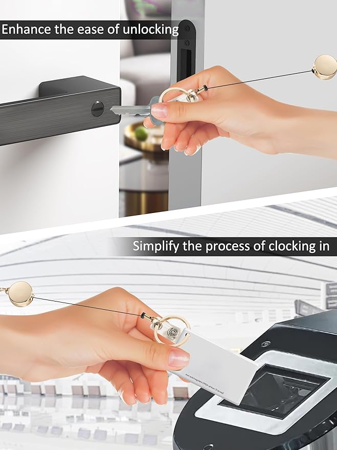 Lanyards for ID Badges and Keys,Natural Stone Beaded Teacher Lanyard for Women,Retractable Lanyard with ID Holder Cute Lanyards for Teachers(Brown)