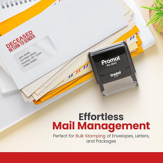 Promot Deceased - Return to Sender Self Inking Rubber Stamp