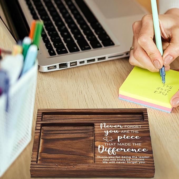 Appreciation Gifts for Leaders, Thank You Gifts for Coworkers, Recognition Going Away Farewell Gifts for Boss Employee, Never Forget You are The Piece Desk Self-Stick Note Pad Holders TZP11