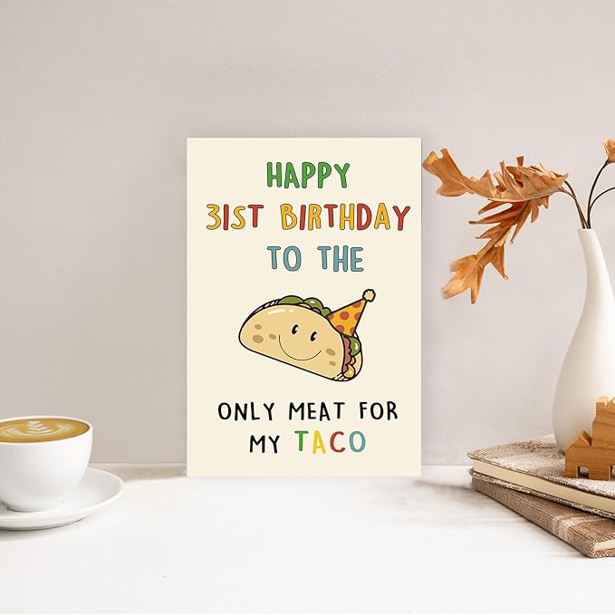 Funny 31st Birthday Gifts for Men Man, Unique 31 Years Old Birthday Decorations Gifts for Husband Boyfriend, Happy 31st Bday Card Gifts for Him, Taco 31 Mens Bday Ideas from Wife Girlfriend