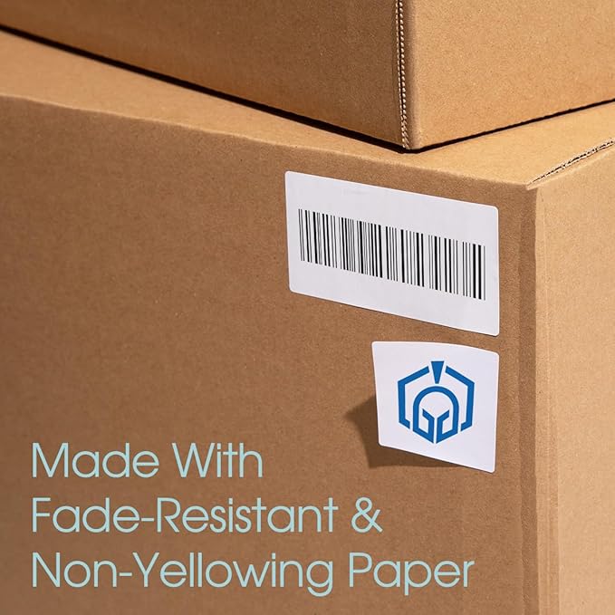 4.25" X 5.5" Matte White Shipping Labels Compatible with Inkjet and Laser Printers - 500 Sheets, 2000 Total Printable Stickers for Mailing, Product Labeling, Organization - Spartan Industrial