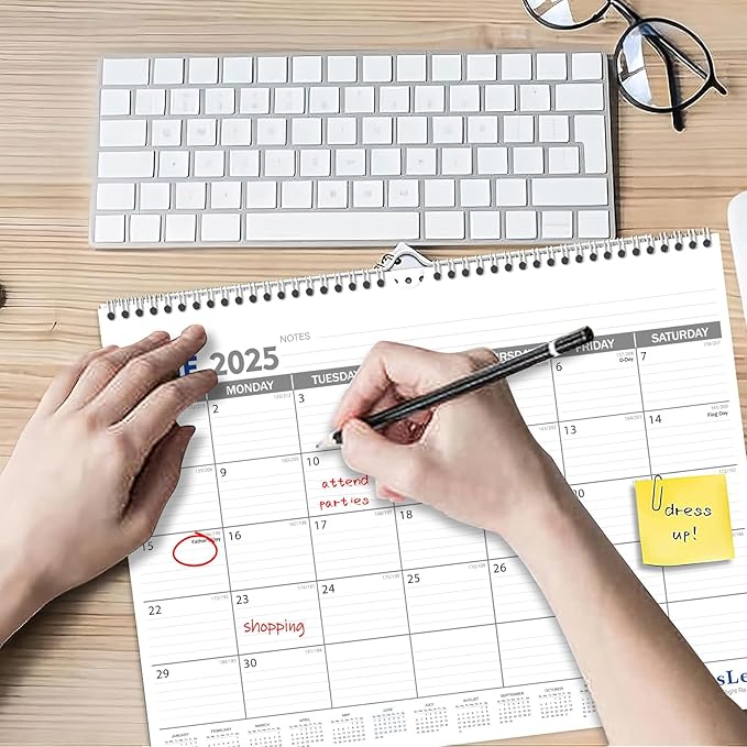 GuassLee 2025 Wall Calendar - 18 Months Hanging Calendar from Jan. 2025 to Jun. 2026, 14.5" x 11", with Notes for Easy Planning School Home Office