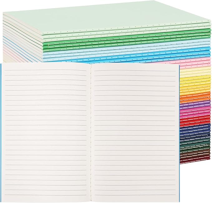 LABUK 48pcs A5 Bulk Notebooks Journals, 5.5 X 8.5in Lined Notebook Bulk, Colors Ruled Journals for Writing, Office, School 60 Pages, 18 Colors