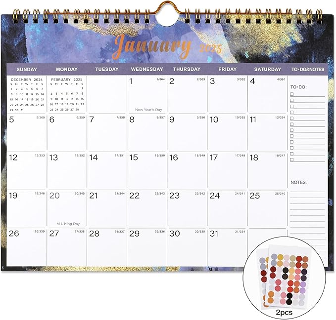 Lbylyhxc 2025-2026 Calendar - 18 Monthly Wall Calendar 2025-2026 from January 2025 to June 2026, 11 x 8.5 Inches.Thick Paper with Julian Dates and Block for New Year and Christmas Presents (2025-2026 wall calendar inks)