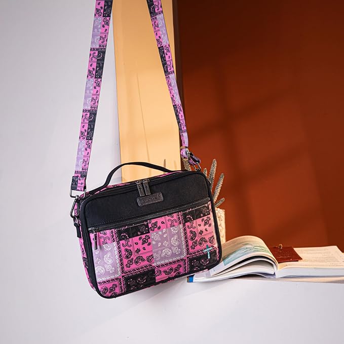 Montana West Bible Book Covers for Women Canves Bible Cases with Zippered Pocket Bible Bags Handheld Crossbody Church Bible Study Supplie