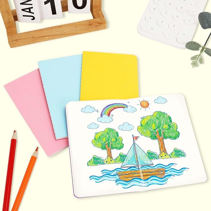 16PCS Mini Notebooks Bulk, 3.5" x 5.5", 16 Color, 60 Pages Blank Paper Small Pocket Notebook Set, Mini Journal Memo Notepads for Kids, Students, Traveler, School Office Supplies