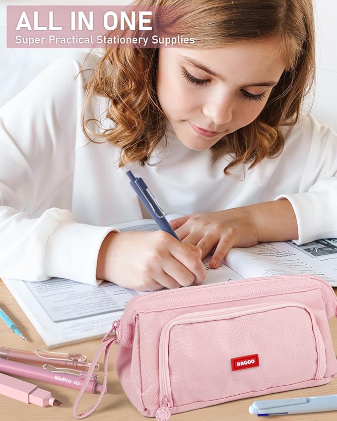 Nicpro 78 PCS Aesthetic School Supplies with Cute Pen Case, 12 Pastel Highlighters, 12 Color & Black Ink Gel Pens, 10 Mechanical Pencils 0.5, 0.7, 0.9, 2.0 mm, 6 Ballpoint Pen for Student Stationary