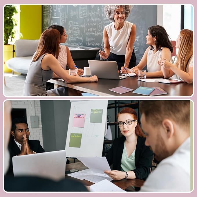 Yinder 24 Pcs Team Sticky Notes Team Appreciation Gifts Bulk Employee Coworker Inspirational Sticky Notes Pad Appreciation Gifts for Teacher Nurse Office Supplies 3 x 3''(Morandi,Appreciation)