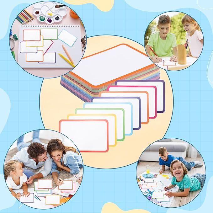 120 Pcs Dry Erase Index Cards Notecards Blank Reusable Flash Cards Sheets Game Cards Study Business Note Cards for School Office Housework Taking To Do List (Multicolor, 4×6 Inch)