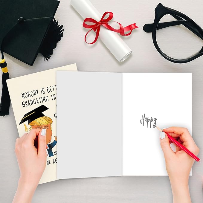 Humorous Trump Graduation Gifts for Him Her, Funny Graduation Card for Friends Women Men, Best Graduation Gift Card
