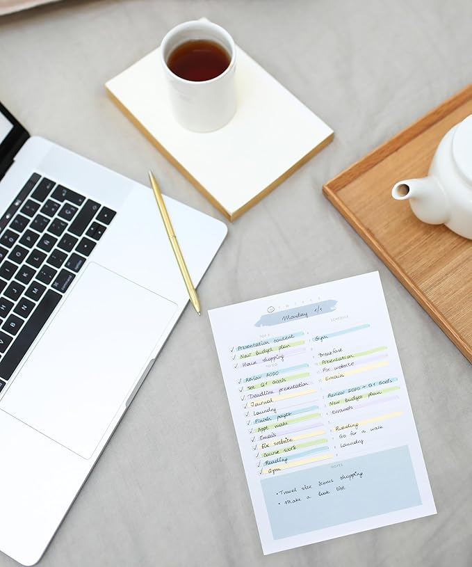 Daily To Do List Notepad – Daily Planner Undated, Daily Work Planner and Productivity Planner – 50-Pg To Do List Notebook for Work, Daily To Do Planner Pad – 8.3”x 5.8” Daily Planner Notepad