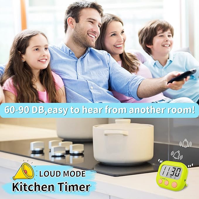Classroom Timers for Teachers Kids Large Magnetic Digital Timer 12 Pack-Blue Green
