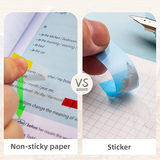 Golcellia Sticky Book Index Tabs, Page Tabs Markers, Sticky Notes Tabs 1272 Pieces(5 Styles, 31 Colors) Annotation Tabs, Book Annotation Supplies Study Pack