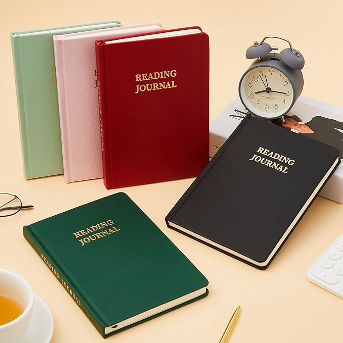 Reading Journal Book Lovers Gifts Book Journal Hardcover Leather For Readers Review and Track Your Reading (121 Book Reviews, Khaki)
