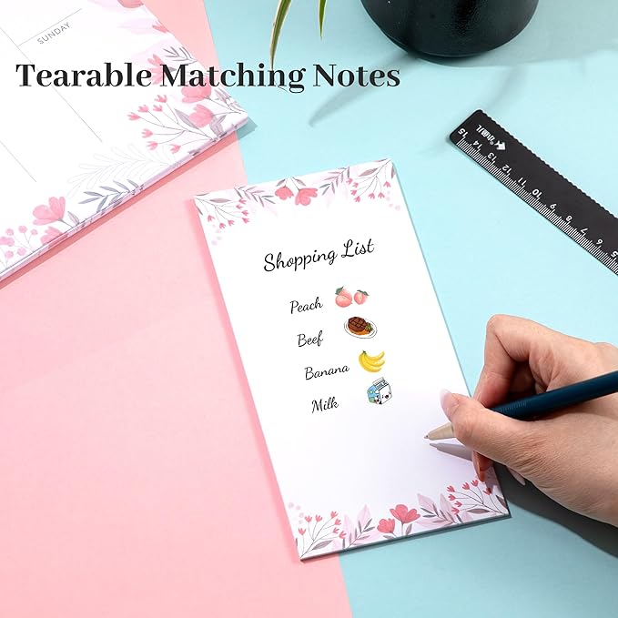 Yoment Weekly Planner Notepad 8.5x11 Weekly To Do List Notepad 52 Weekly Desk Planner Calendar Hangble Undated Weekly Planning Pad for Work,Home,School,Ofiice Supplies,Matching 44 Notepad,Pink