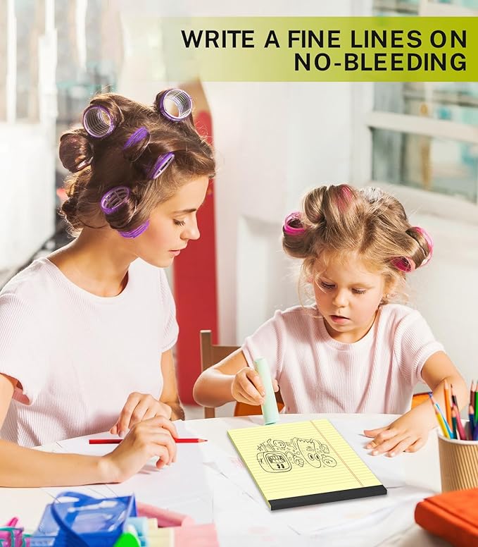 Small Legal Pads 5x8 Colored, 6 Pack Note Pads 5x8, Perforated Pink Legal Pad College Ruled, Lined Paper Pads 5x8 Notebook Pad, 30 Sheets per Notepad, Mini Purple Legal Pads 5x8 for Office School Home