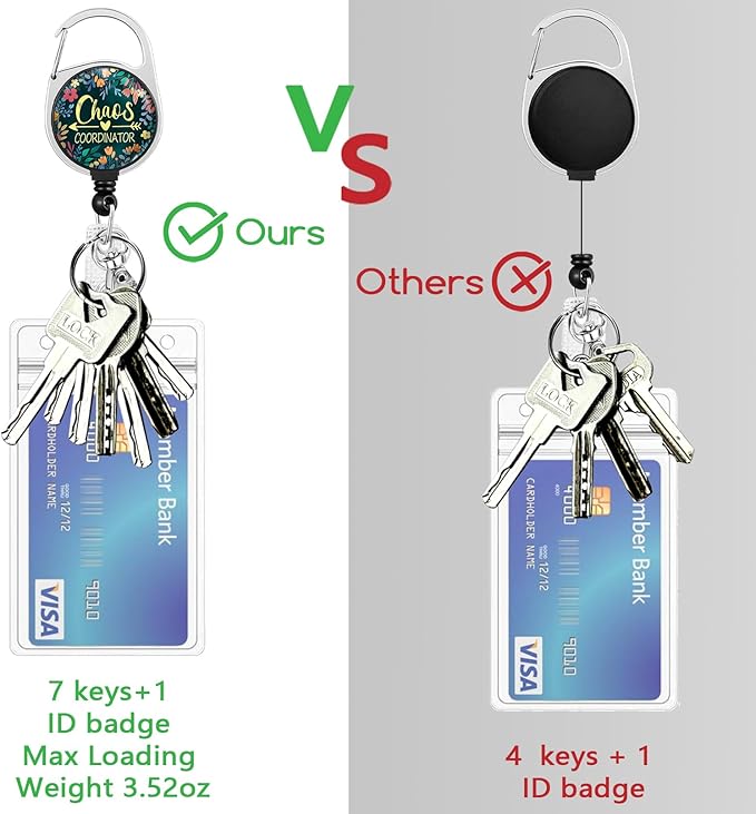 Lanyards for Id Badges, Funny Badge Holder with Retractable Reel Belt Clip, Chaos Coordinator Work Name Tag Lanyard Vertical ID Card Protector Case for Women Nurse Doctor Teacher Student