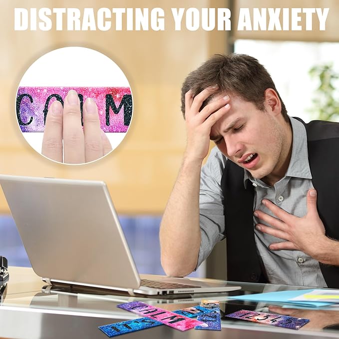 Laumoi 50 Pcs Anxiety Sensory Stickers Textured Calming Strips Tactile Rough Sensory Calm Stickers Adhesive Textured Tape Fidget Pack Anti Stress Strips for Adults(Starry Sky Style)