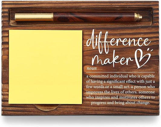Difference Maker Gift, Difference Maker Appreciation Thank You Gift for Employee Coworker Teacher Mentor Coach Mentor Leader, Difference Maker Company Gift Desk Self-Stick Note Pad Holders TZP09