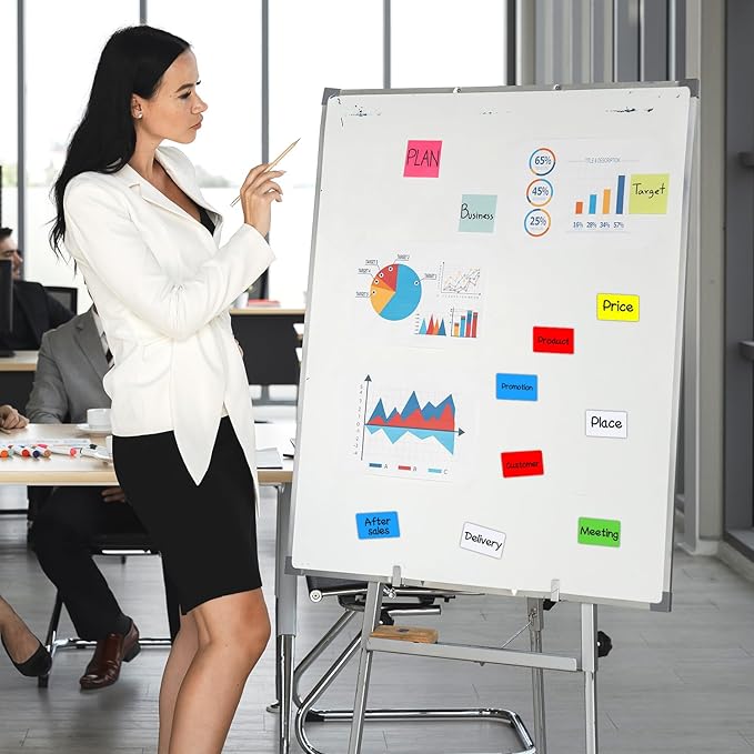 Dry Erase Magnetic Labels 5x3 Inch, 40 Pack, Reusable Magnetic Dry Erase Labels for Whiteboards,Locker, School, Classroom, Office, Home