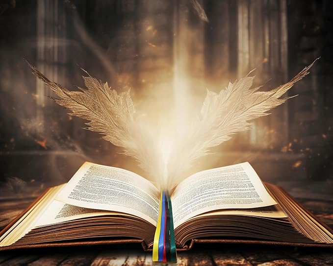 Bible Ribbon Bookmark Artificial Leather Multiple Page Marker with 5 Color Ribbons for Book Lover Reader Teacher Student Christmas Gift (Red)