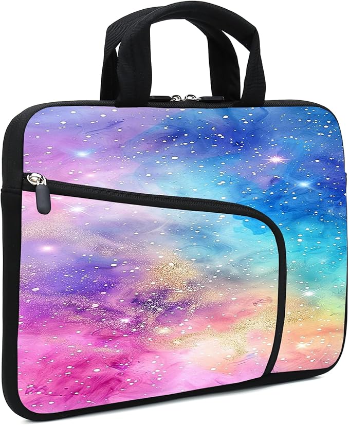 11.6-12.2 inches Laptop Sleeve Chromebook Case Ultrabook Case Notebook Sleeve Tablet Case Neoprene Handle Sleeve for Men Women, Two Pockets(Starry Sky