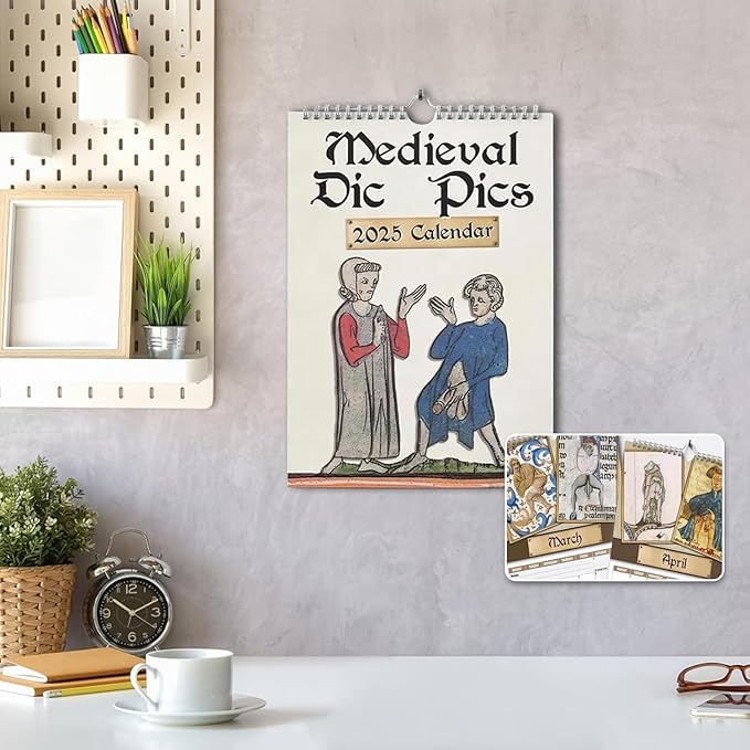 Medieval Dick Pics 2025 Calendar, Strange Medieval Dick Wall Calendar, Funny Wall Art Calendar for Prank for History Enthusiasts Prankster (21CM x 28CM)