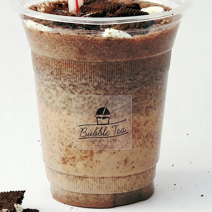 Transparent Thermal Labels 2 x 2 Inch Self-Adhesive Printer Clear Stickers Vinyl Waterproof Roll Decals Rectangle Name Tags for Address Design DIY Logo Business 300 PCS