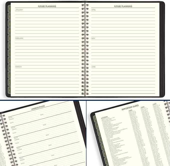 AT-A-GLANCE 2025 Planner, Monthly, 7" x 8-3/4", Medium, Recycled, Black (70120G0525)
