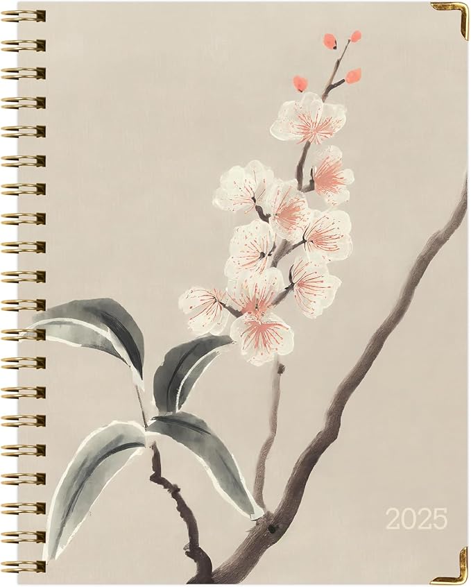 HARDCOVER 2025 Planner, 8.5"x11": 14 Months (November 2024 - December 2025), Daily Weekly Monthly Planner, Yearly Agenda, Bookmark, Pocket Folder and Sticky Note Set (Orchid)