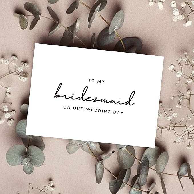 Bridesmaid Proposal Card with Envelope, To My Bridesmaid On Our Wedding Day Cards.(Bridesmaid B)