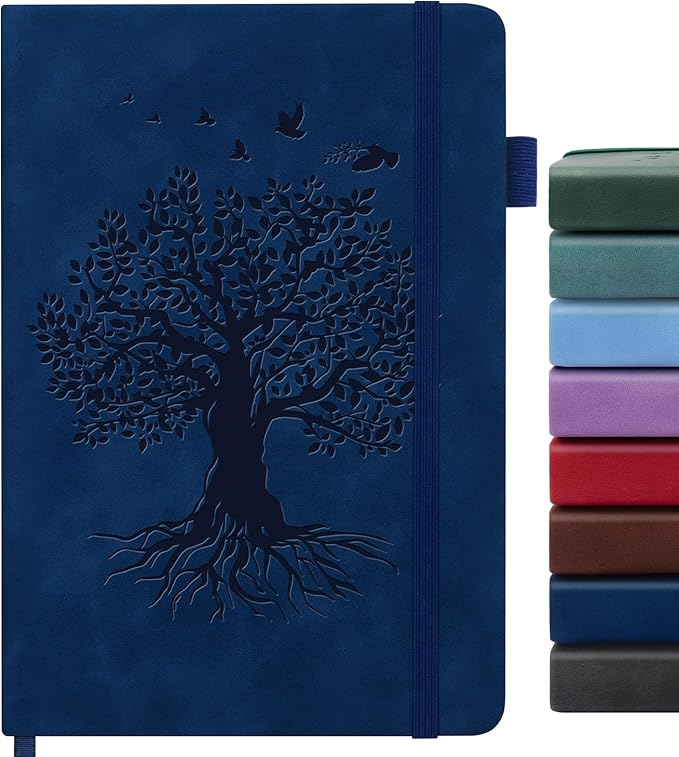 Lined Journal Notebook for Women Men, A5 Hardcover Leather Journals for Writing, 200 Pages Thick Paper, Daily Journal Notebook for Work, School, Note Taking, Business, Travel, College Ruled